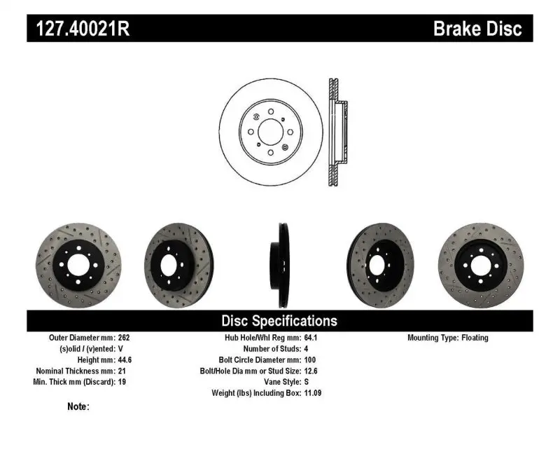 Stoptech Street Performance Brake Pads For Acura Integra, Honda Civic, Del Sol, And Fit Models 1