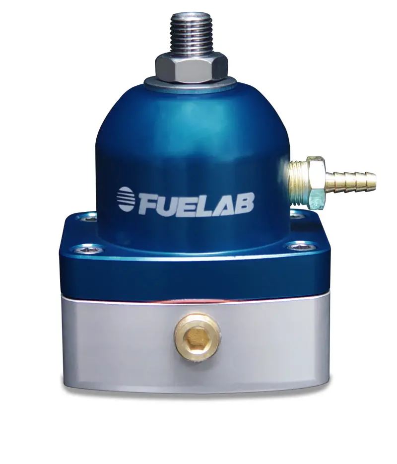 Fuelab 525 Tbi Adjustable Fuel Pressure Regulator – Inline Design, 10–25 Psi Range, Dual -6An Ports (Inlet & Return), Blue Housing 1