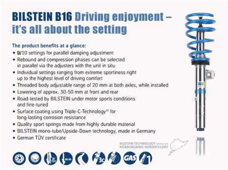 Bilstein B16 Damptronic Performance Suspension For 2015–2018 Bmw M3/M4 (F80/F82) 1
