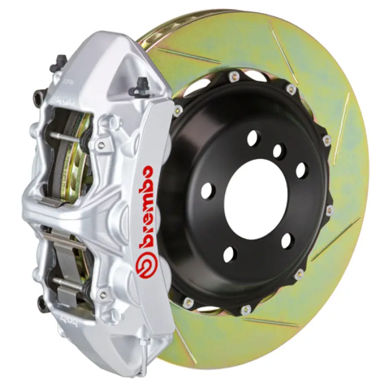Brembo Gt Big Brake Kit For 2013–2017 Audi Q5 3.0T/Tdi/Hybrid – Front, 6-Piston Calipers, Slotted 380×32Mm Two-Piece Rotors, Silver Finish 1