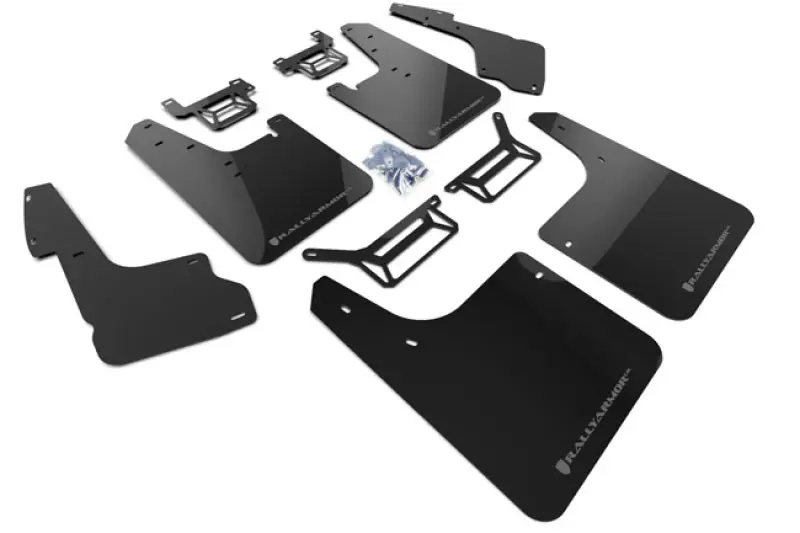 Rally Armor Ultra-Resistant Mud Flaps — Black With Grey Logo, For 2012–2020 Toyota 4Runner 1