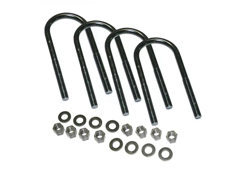 Superlift U-Bolt Kit – 4-Pack, 9/16" X 3-5/8" X 13.5", Round Style With Mounting Hardware 1