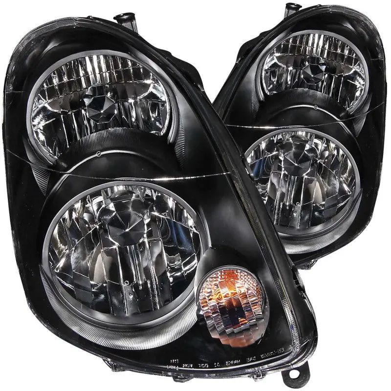 Anzo Crystal Clear Headlights For 2003–2004 Infiniti G35 – Black Housing 1