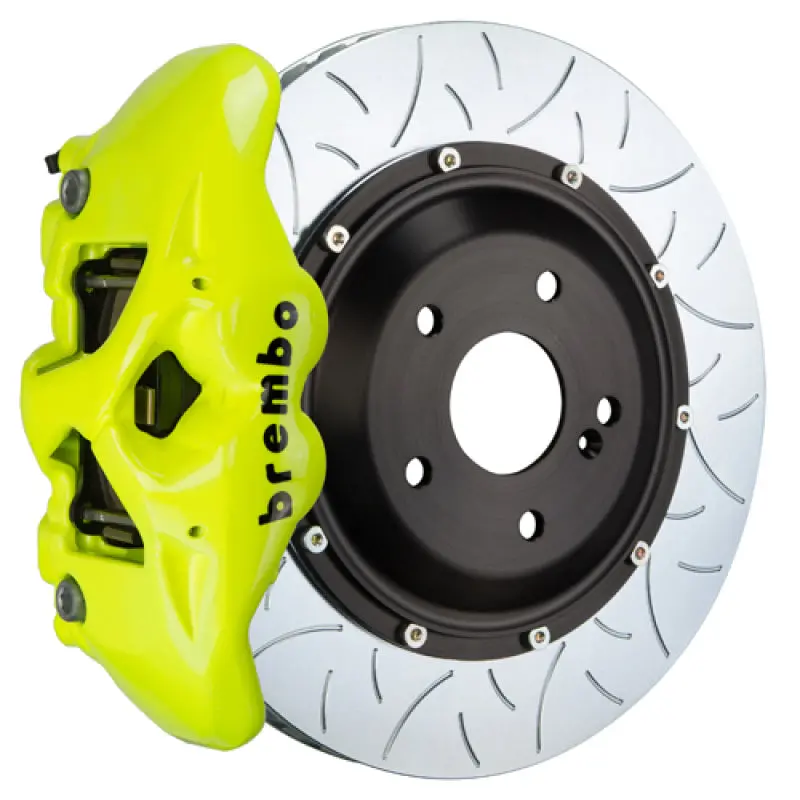 Brembo Gt Big Brake Kit For Audi A4 (2017+), A5/S4/S5 (2018+) – Front, 6-Piston Calipers, 380X34Mm Two-Piece Slotted Rotors, Fluorescent Yellow Finish 1