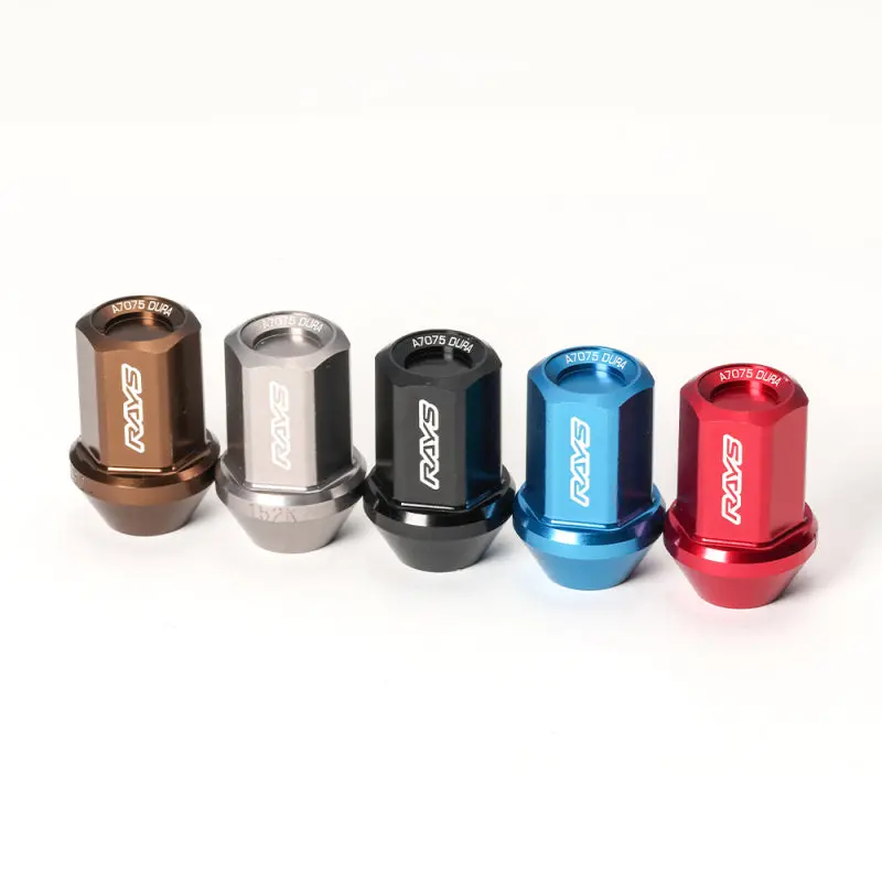 Rays Dura-Nut L32 Gun Metallic Lug Nut Set – 16 Straight-Type Nuts + 4 Locking Nuts (12×1.50) 1