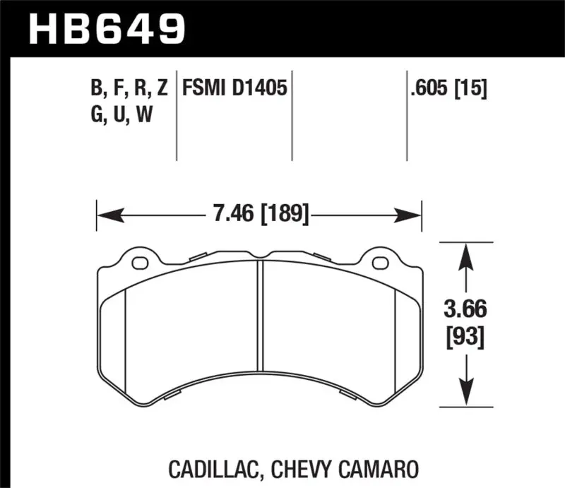 Hawk Dtc-80 Race Brake Pads For 2009–2015 Cadillac Cts-V Front Axle 1
