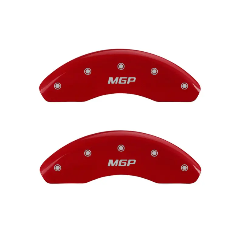 Mgp Engraved Front Caliper Covers – Red Finish With Silver Chrome Accent 1