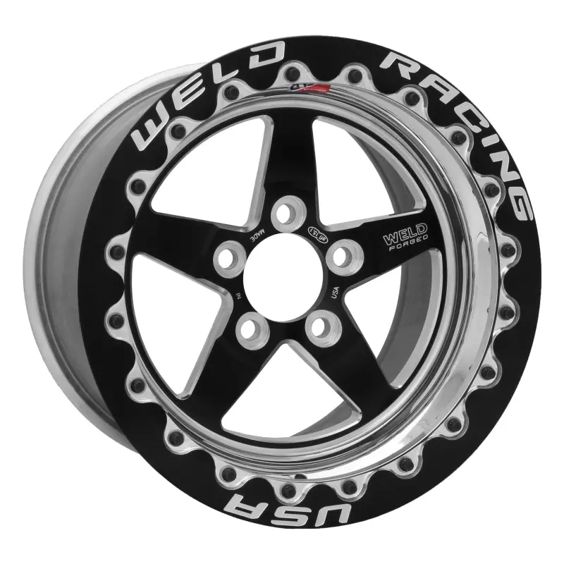 Weld S71 Black Single Beadlock Wheel – 15X12.33", 5X4.5" Bolt Pattern, 4.5" Backspace, Medium Pad Finish 1