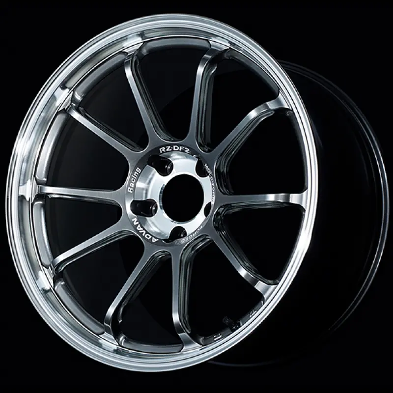 Advan Rz-Df2 Forged Alloy Wheel — 20X9.5", +15Mm Offset, 5X112 Pcd, 66.5Mm Center Bore, Diamond-Cut Hyper Platinum Black Finish 1