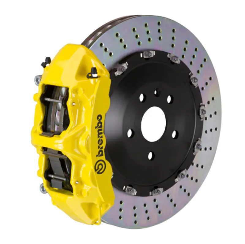 Brembo 18+ Rs5 Front Gt Bbk 6 Piston Cast 405X34 2Pc Rotor Drilled- Yellow 1