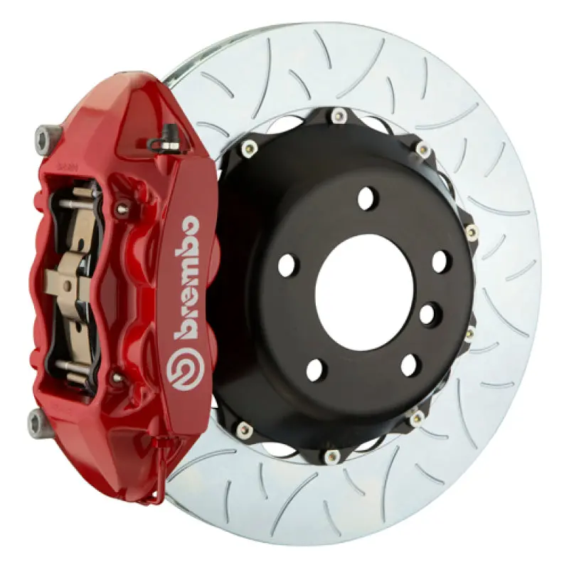 Brembo 07-13 X5 Rear Gt Bbk 4 Piston Cast 380X28 2Pc Rotor Slotted Type3-Red 1