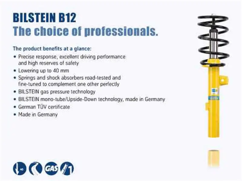 Bilstein B12 Suspension Kit For 2008 Audi A5 Base Model – Front & Rear Coilover System 2