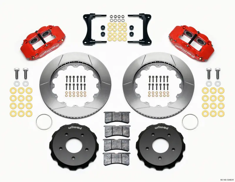 Wilwood Narrow Superlite 4R Front Brake Hat Kit – 14" Red, Compatible With 2007+ Jeep Wrangler 1