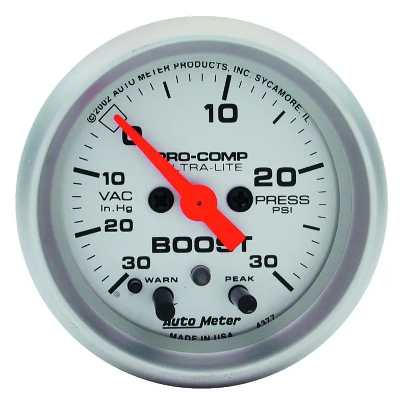 Autometer Ultra-Lite 52Mm Electronic Boost Gauge – 15 Psi With Peak Hold & Warning Function 1