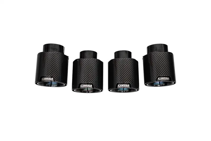 Corsa Carbon Fiber Exhaust Tip Kit For 2020–2023 Chevrolet Corvette C8 – 4.5-Inch Diameter, Black Pvd Coating (Exclusively For Corsa Systems) 1