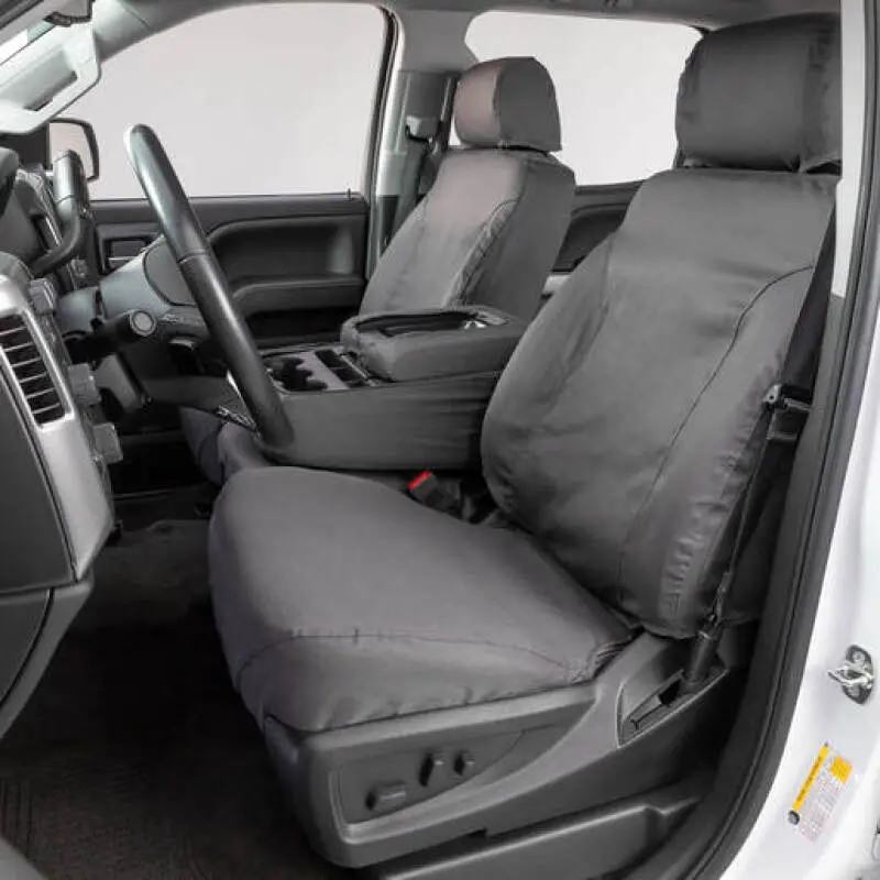 Covercraft Polycotton Seatsaver Front Row Seat Covers For 1994–2002 Dodge Ram – Custom Fit, Grey 1