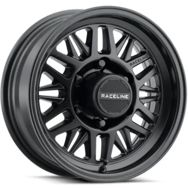 Raceline Ryno Tr Trailer Wheel — 12X4 Inches, 5X4.5 Bolt Pattern, Zero Offset, 3.19Mm Hub Bore, Satin Black 1