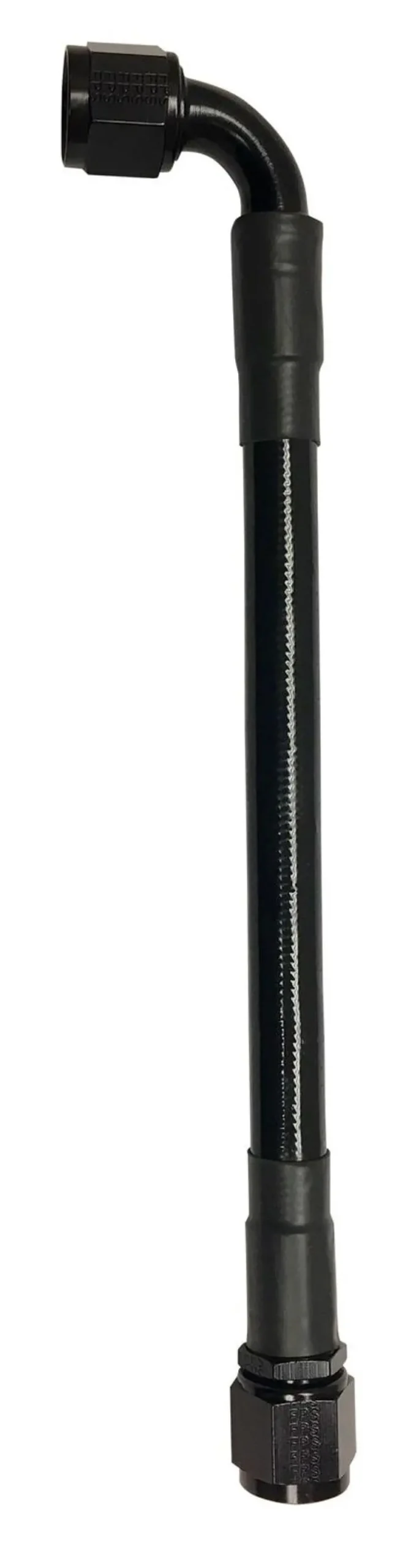 Fragola -8An Black Ptfe Brake Hose Assembly – Straight-To-90° Fitting, 16" Length 1